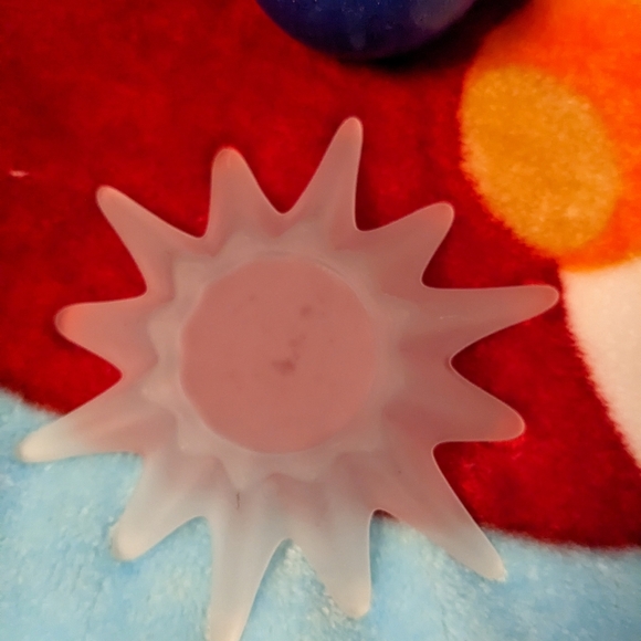 PartyLite 7" frosted glass starburst splash candle holder midnight ball candles - Picture 4 of 5